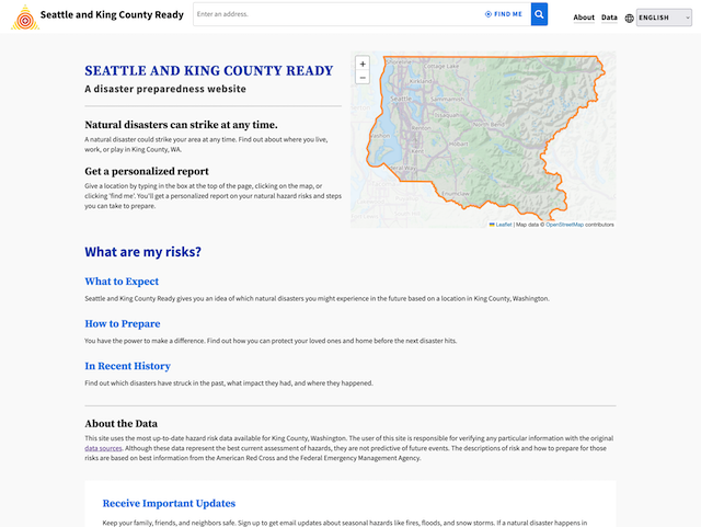 A disaster preparedness website