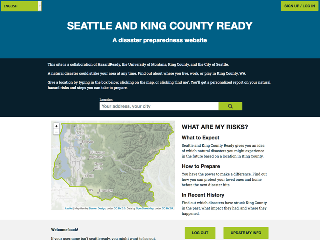 A disaster preparedness website