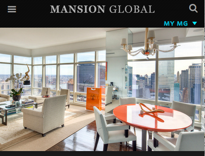 A screenshot of the Mansion Global website
