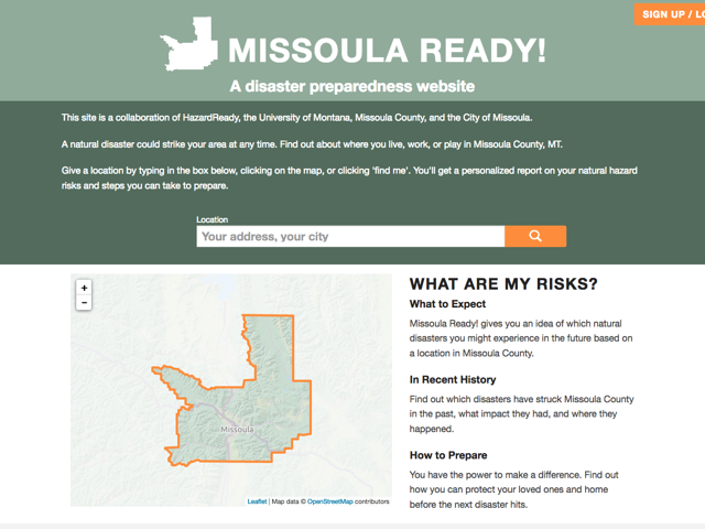 A disaster preparedness website