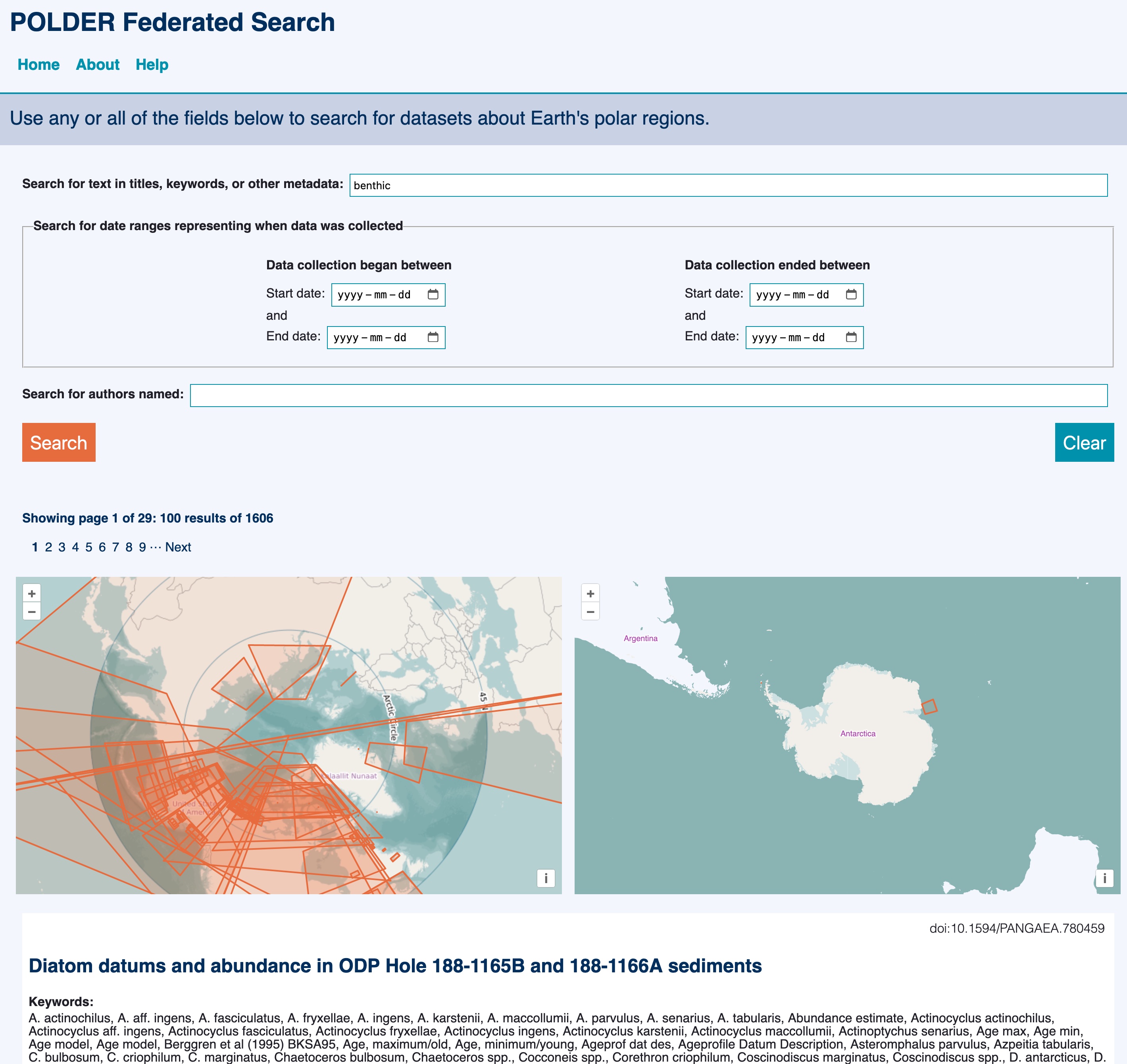 The Polder Federated Search website